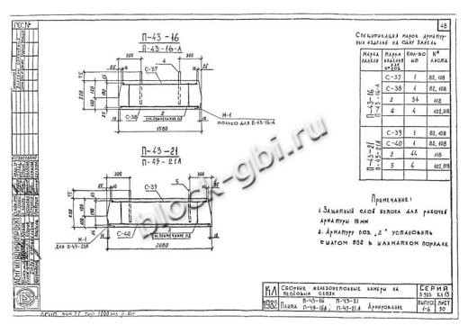 Плита перекрытия камеры футерованная П 43-21-фут Плита перекрытия камеры футерованная П 43-21-фут