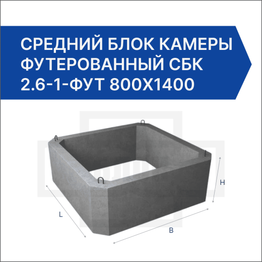 Средний блок камеры футерованный СБК 2.6-1-фут 800х1400 Средний блок камеры футерованный СБК 2.6-1-фут 800х1400