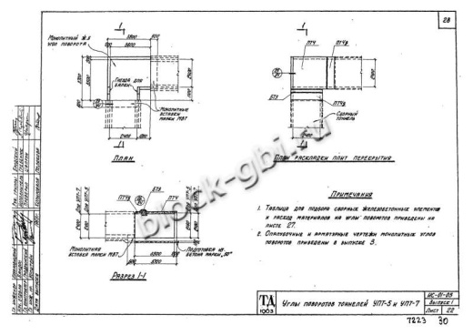 Угол поворота тоннеля УПТ-7